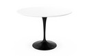 Saarinen Round Dining Table, 107 cm, Black, Laminate white