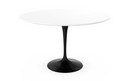 Saarinen Round Dining Table, 120 cm, Black, Laminate white