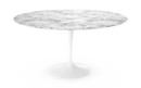 Saarinen Round Dining Table, 137 cm, White, Arabescato marble (white with grey tones)