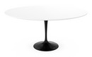 Saarinen Round Dining Table, 152 cm, Black, Laminate white