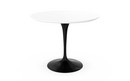 Saarinen Round Dining Table, 91 cm, Black, Laminate white