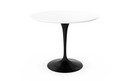 Saarinen Round Dining Table, 91 cm, Black, Laminate white