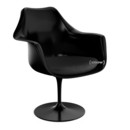 Saarinen Tulip Armchair, Static, Seat cushion, Black, Black (Eva 138)