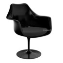 Saarinen Tulip Armchair, Swivel, Seat cushion, Black, Black (Tonus 128)