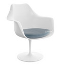 Saarinen Tulip Armchair, Static, Seat cushion, White, Steel (Eva 172)