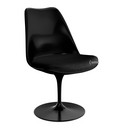 Saarinen Tulip Chair, Swivel, Seat cushion, Black, Black (Eva 138)