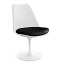 Saarinen Tulip Chair, Swivel, Seat cushion, White, Black (Eva 138)
