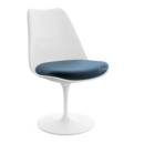 Saarinen Tulip Chair, Swivel, Seat cushion, White, Night Blue (Eva 170)
