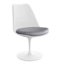 Saarinen Tulip Chair, Swivel, Seat cushion, White, Silver (Eva 139)