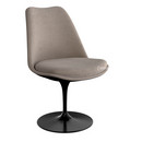 Saarinen Tulip Chair, Static, Upholstered inner shell and seat cushion, Black, Beige (Eva 177)