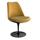 Saarinen Tulip Chair, Swivel, Upholstered inner shell and seat cushion, Black, Gold (Eva 154)