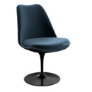 Saarinen Tulip Chair, Swivel, Upholstered inner shell and seat cushion, Black, Night Blue (Eva 170)