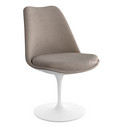 Saarinen Tulip Chair, Static, Upholstered inner shell and seat cushion, White, Beige (Eva 177)
