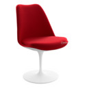 Saarinen Tulip Chair, Swivel, Upholstered inner shell and seat cushion, White, Bright Red (Tonus 130)
