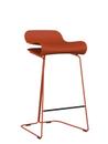 BCN Bar Stool, red coral, Steel, Shell Colour, Kitchen version: 67 cm