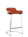BCN Bar Stool, red coral, Chrome-plated Steel, Kitchen version: 67 cm