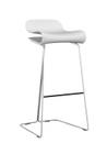 BCN Bar Stool, White, Chrome-plated Steel, Bar version: 76 cm