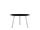 BCN Side Table, Laminate black, White varnished beech, H 33 x ø 55 cm