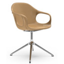 Elephant Swivel Chair, Leather cognac, Polished aluminium