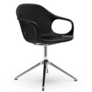 Elephant Swivel Chair, Leather black, Polished aluminium