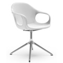 Elephant Swivel Chair, Leather white, Polished aluminium