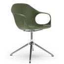Elephant Swivel Chair, Olive green, Polished aluminium