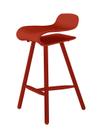 BCN Bar Stool Wood, red coral, Beech, Shell Colour
