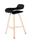 BCN Bar Stool Wood, black, Beech