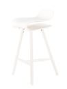 BCN Bar Stool Wood, White, Beech, Shell Colour