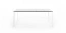 Maki Dining Table, L 114-194 x W 80 cm, Laminate white, Aluminium with white lacquer