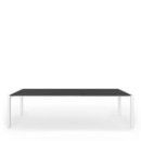 Sushi Dining Table, Laminate black, L 177-288 x W 90 cm, Aluminium with white lacquer