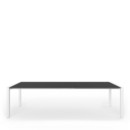 Sushi Dining Table, Laminate black, L 177-288 x W 90 cm, Aluminium with white lacquer