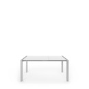 Sushi Dining Table, Laminate white, L 100-170 x W 100 cm, Anodised Aluminium
