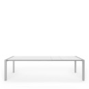Sushi Dining Table, Laminate white, L 177-288 x W 90 cm, Anodised Aluminium