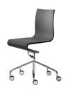Work Chair Seesaw, Chrome plated, with gas spring, Without armrests, Black ash with anthracite felt
