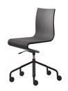 Work Chair Seesaw, Black, with gas spring, Without armrests, Black ash with anthracite felt