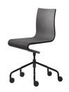 Work Chair Seesaw, Black, with spindle, Without armrests, Black ash with anthracite felt