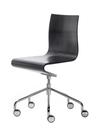 Work Chair Seesaw, Chrome plated, with spindel, Without armrests, Black ash