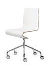 Work Chair Seesaw, Chrome plated, with spindel, Without armrests, Natural beech/White laminated melamine