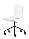 Work Chair Seesaw, Black, with spindle, Without armrests, Natural beech/White laminated melamine