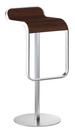 LEM Bar Stool, 80 cm - fixed, Dark walnut oak / matt chrome-plated