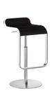 LEM Bar Stool, 55-67 cm, Black stained oak / matt chrome-plated