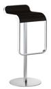 LEM Bar Stool, 80 cm - fixed, Black stained oak / matt chrome-plated