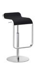 LEM Bar Stool, 55-67 cm, Leather black / matt chrome-plated