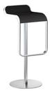 LEM Bar Stool, 80 cm - fixed, Black / matt chrome-plated