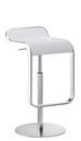 LEM Bar Stool, 55-67 cm, White / matt chrome-plated