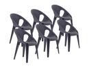 Bell Chair Set, Set of 6, Midnight