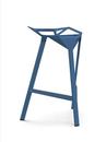 Stool_One, 670 mm kitchen height, Blue shiny (5255)