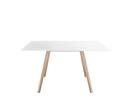 Pilo, 139 x 139 cm, Legs natural, table top white