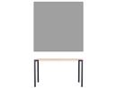 Seiltänzer Table, 75 x 120 x 120 cm, Linoleum grey, Red